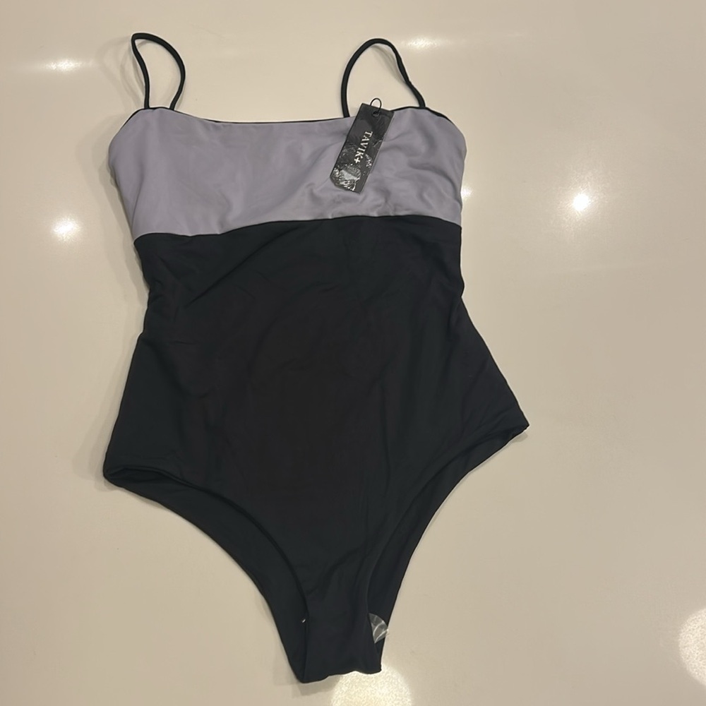 NWT Anthropologie x Tavik Scarlett Colorblock One-Piece Swimsuit, size s - Picture 8 of 10